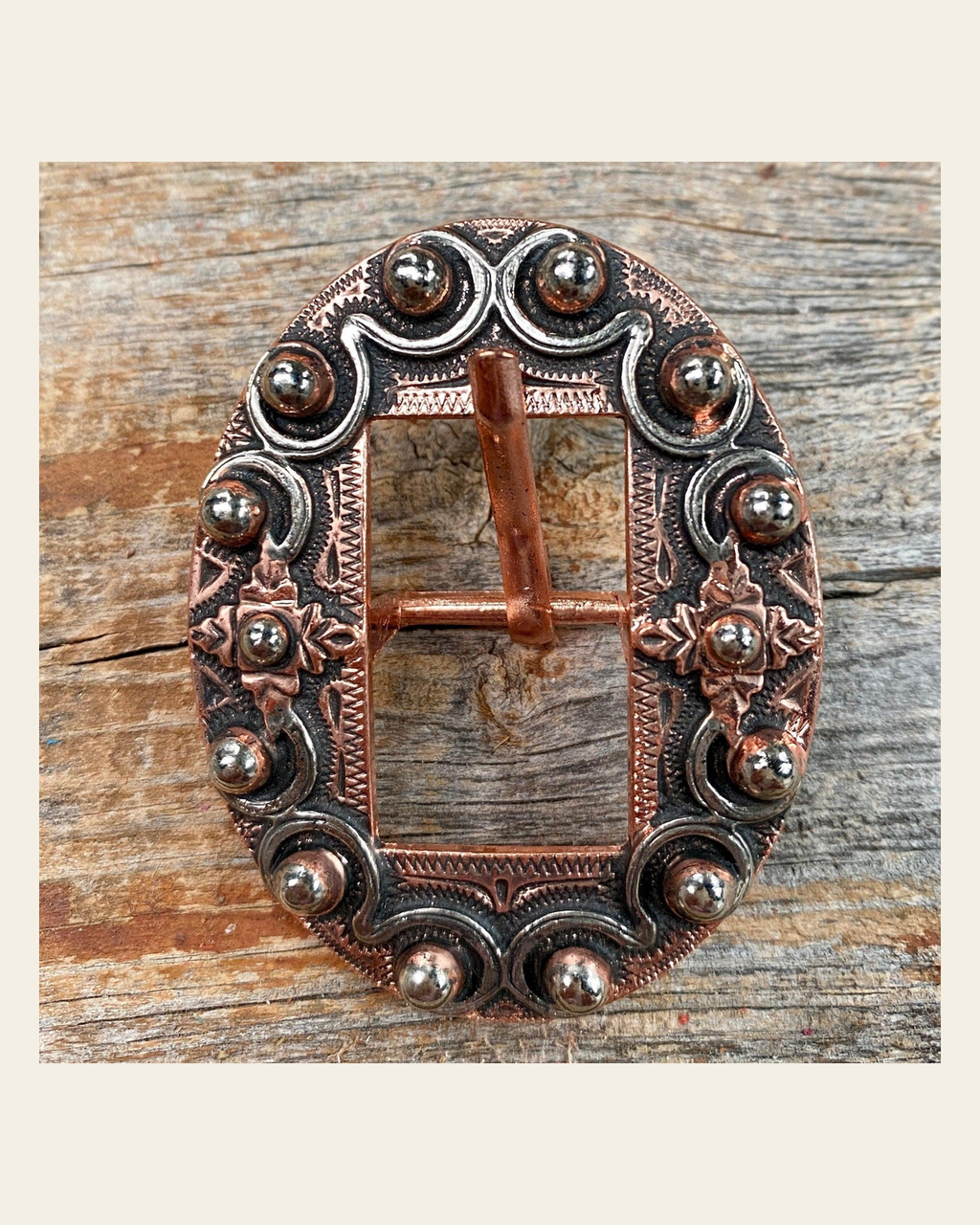 Copper Dots Buckle W184B on a warm cream background