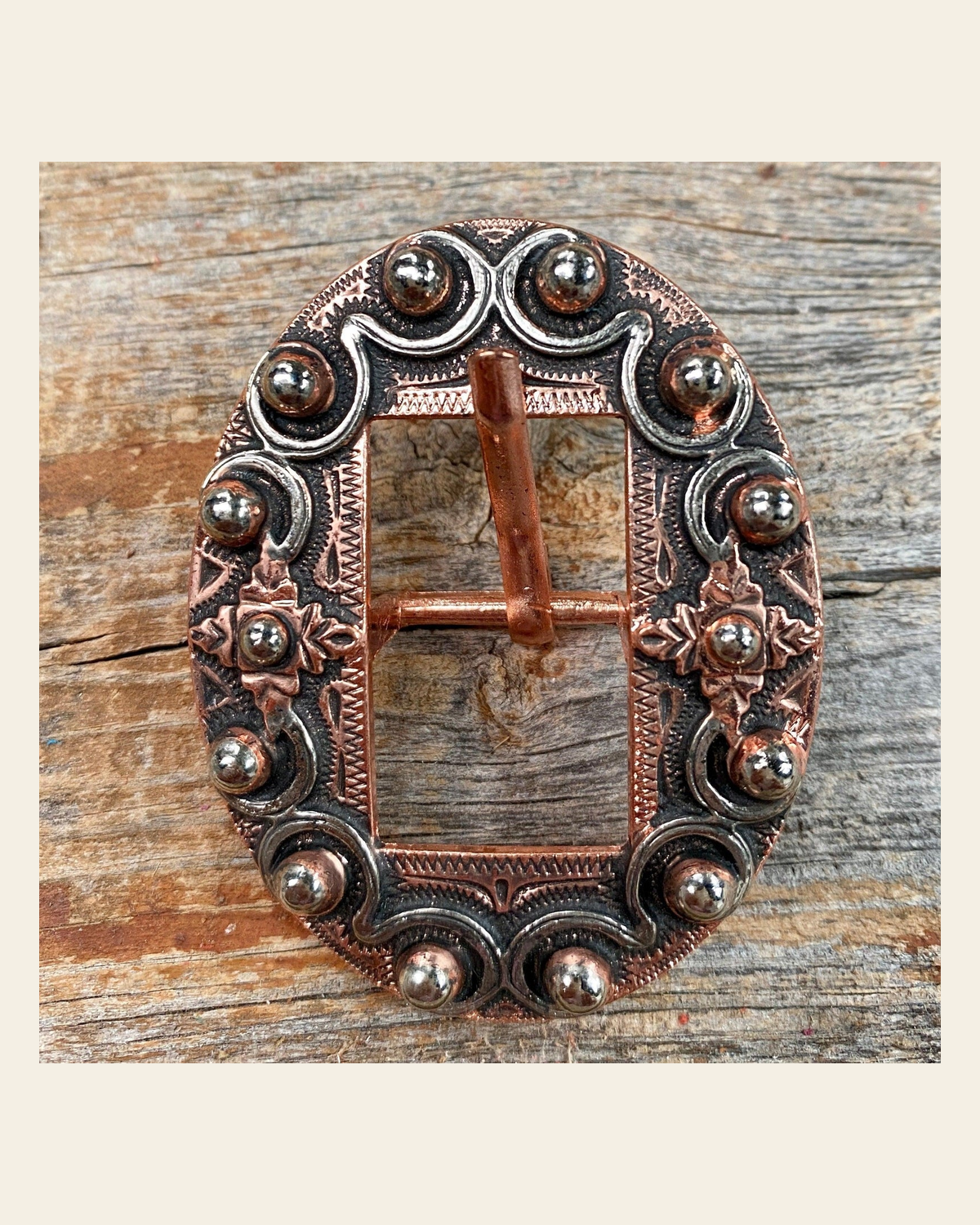 Copper Dots Buckle W184B on a warm cream background