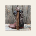 Boot Cuff Jewelry - Copper Dots Concho - Fringe