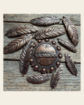 Copper Feather Western Concho W169 on a warm cream background