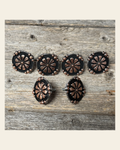 Copper Flower Saddle Set SSW196 on a warm cream background