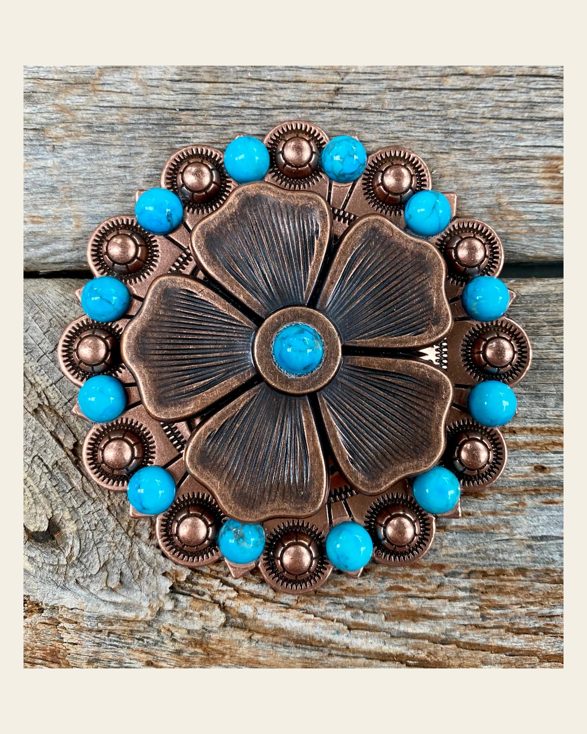 Copper Flower Turquoise Berry Jacket #BJW111L on a warm cream background