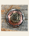 Copper & Gold Flower 1.5" #W192L on a warm cream background