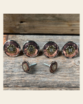 Copper & Gold Flower Saddle Set SSW192 on a warm cream background