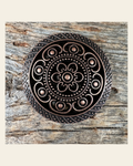 Copper Intricate Engraved Concho 1.5" W224L on a warm cream background