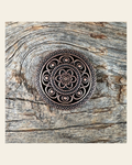 Copper Intricate Engraved Concho 1" W224S on a warm cream background