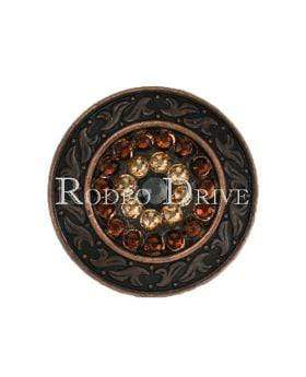 Jet Champagne & Topaz Copper 1.5" Disc European Crystal Concho