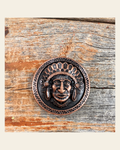 Copper Native American Concho 1.5" W167L on a warm cream background