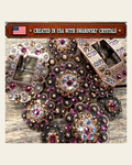 Copper Pink - AB - Champagne Crystal Conchos | Sizes 1"- 3" | Buckles | Saddle Set | Leather Rosettes | Slide on a warm cream background