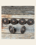 Copper Round Concho Saddle Set SSW101 on a warm cream background