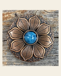 Copper Sunflower Concho 1.25" W205L on a warm cream background