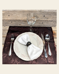 Copper Teal/Champagne/Topaz Crystal Concho Napkin Ring #CNR102 on a warm cream background