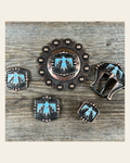 Copper Thunderbird Western Concho W116 on a warm cream background