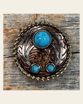 Copper Turquoise Blossom W206L on a warm cream background