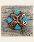 Copper Turquoise Concho 1.5" W104L on a warm cream background