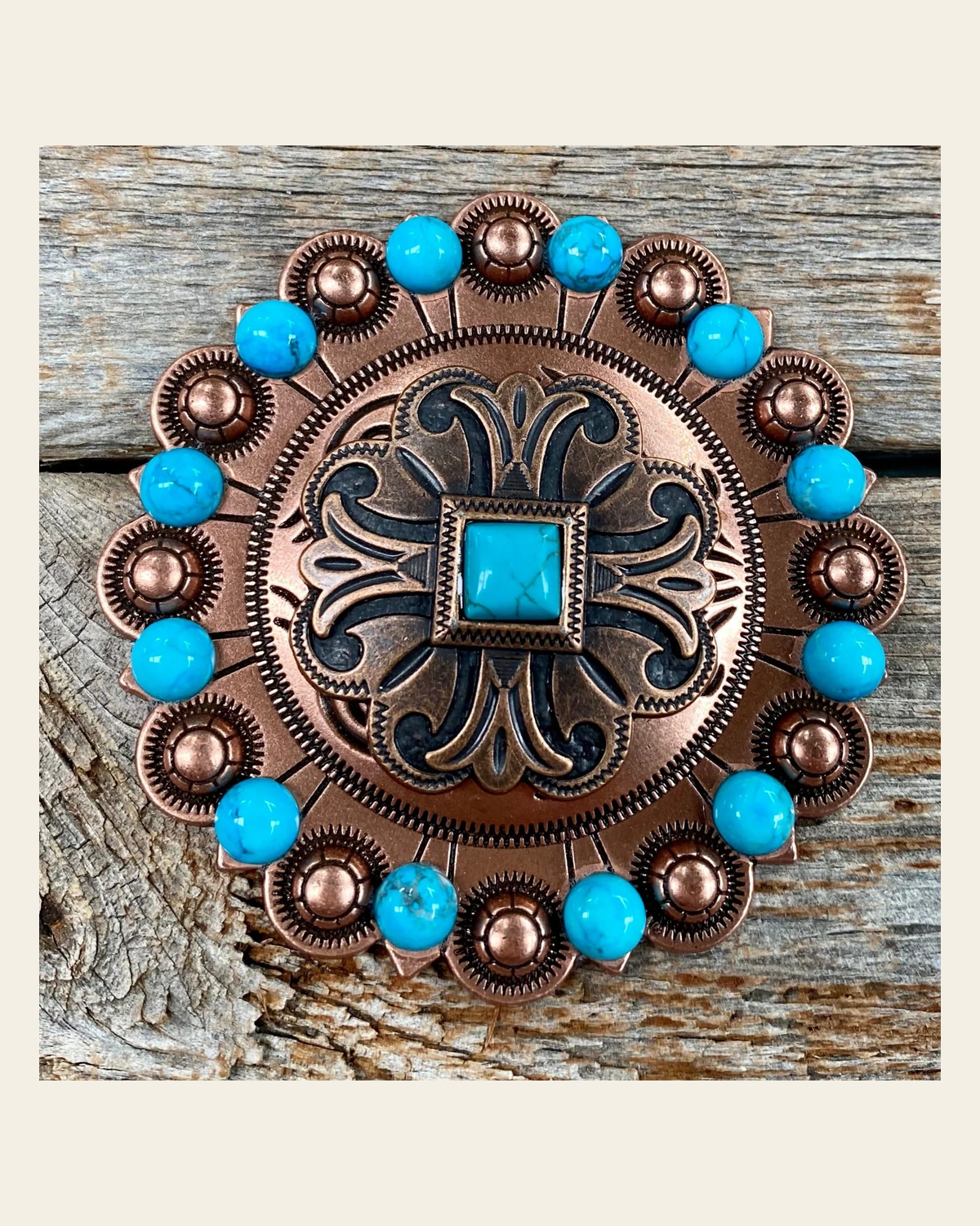 Copper Turquoise Concho Berry Jacket #BJW141L on a warm cream background