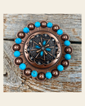 Copper Turquoise & Crystal Berry Jacket #BJW138L on a warm cream background