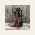 Boot Cuff Jewelry - Copper Turquoise Concho - Fringe