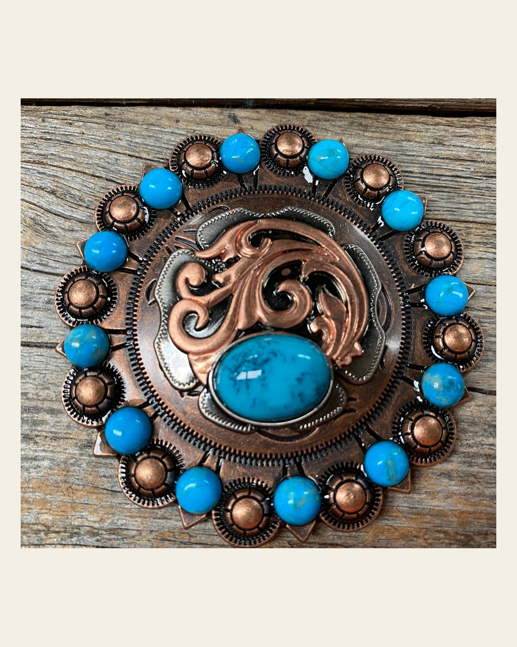 Copper Turquoise Howlite Berry Jacket #BJW121L on a warm cream background