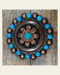 Copper Turquoise Sunflower Berry Jacket #BJW188L on a warm cream background