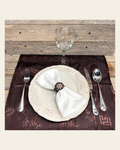 Copper Turquoise Sunflower Western Concho Napkin Ring #CNR111 on a warm cream background