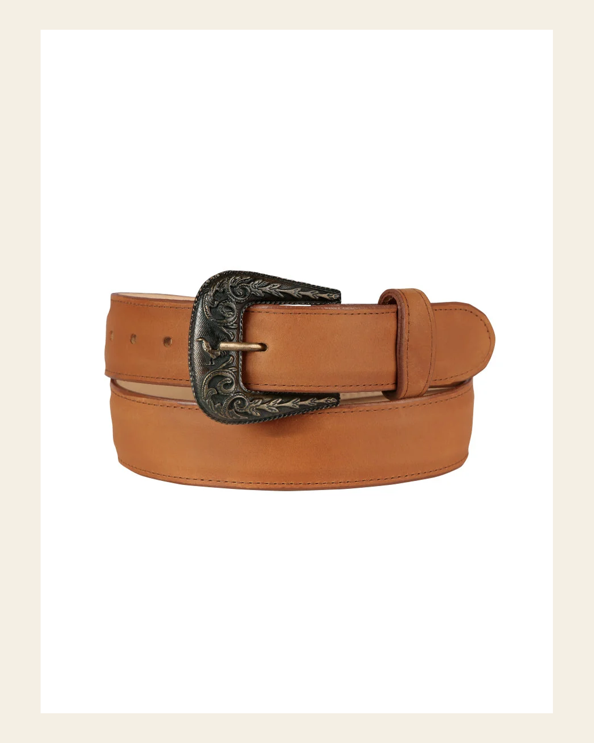Cowboy Belt - El General - Crazy kansas 44661 on a warm cream background