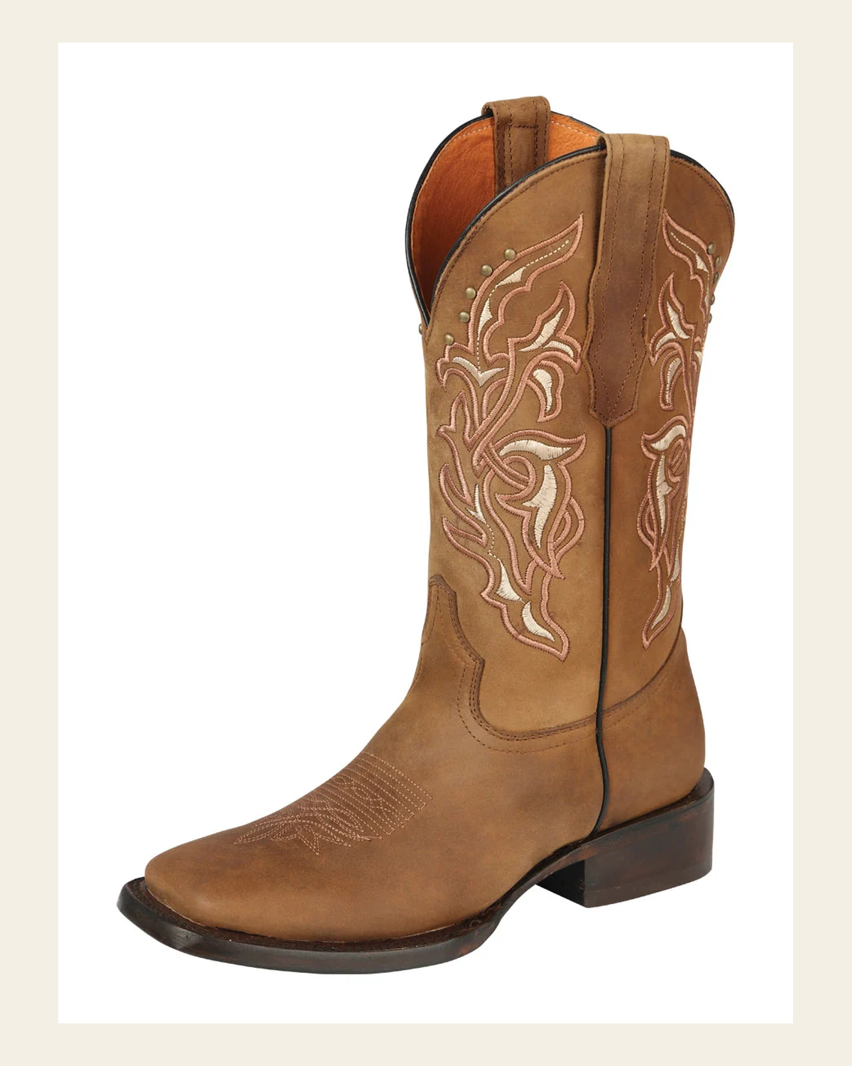 Cowboy Boot Rodeo El General - Alazan Tobacco 44649 on a warm cream background