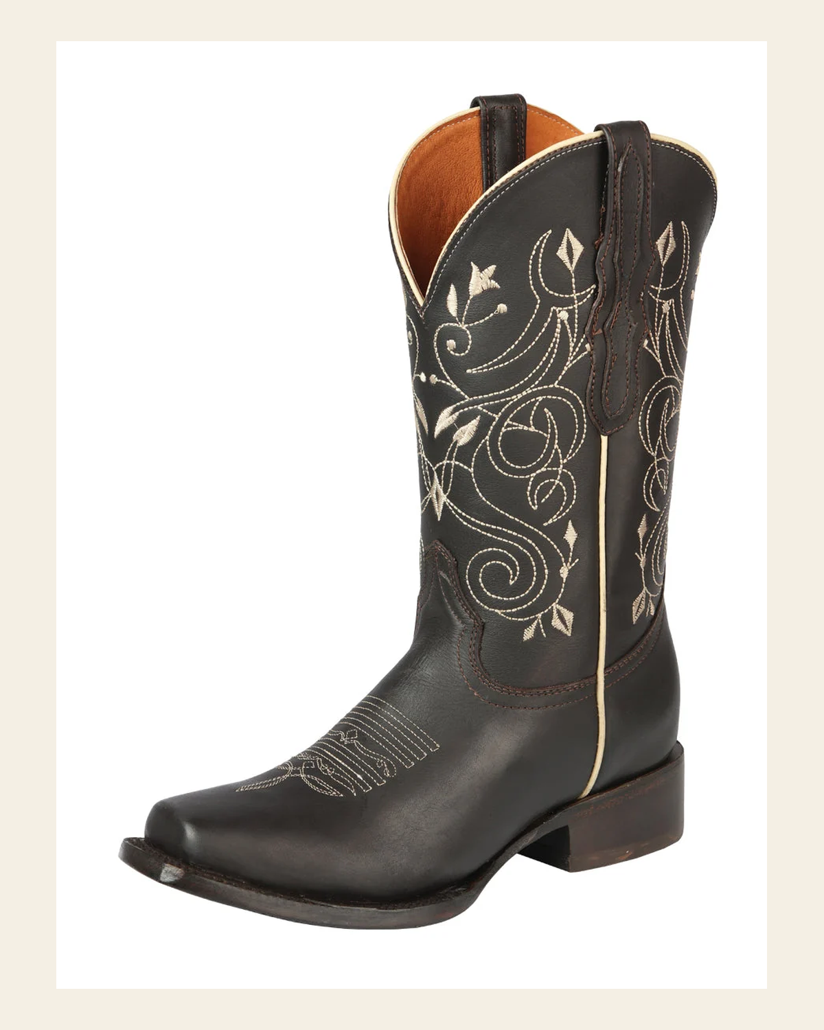 Cowboy Boot Rodeo El General Crazy Choco 44850 on a warm cream background