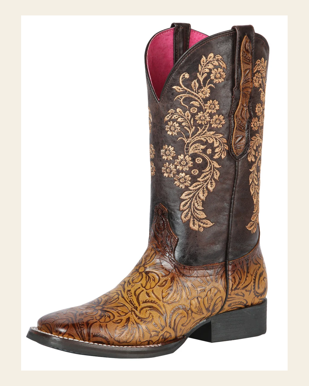 Cowboy Boot Rodeo El General - Printed Orix Aumado 44634 on a warm cream background