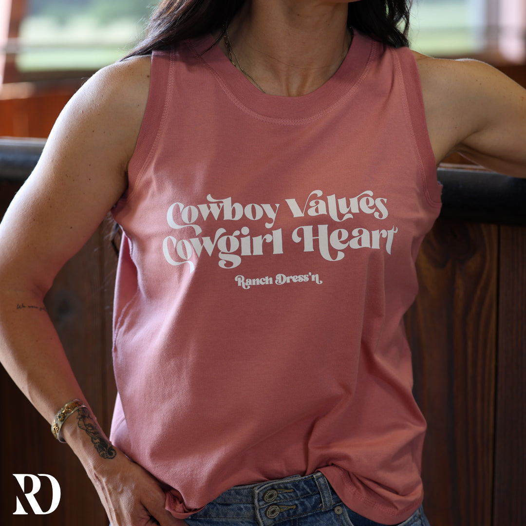 Cowboy Values Cowgirl Heart Tank | Top — view 4
