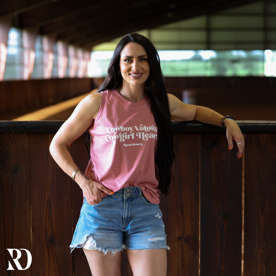 Cowboy Values Cowgirl Heart Tank | Top — view 5