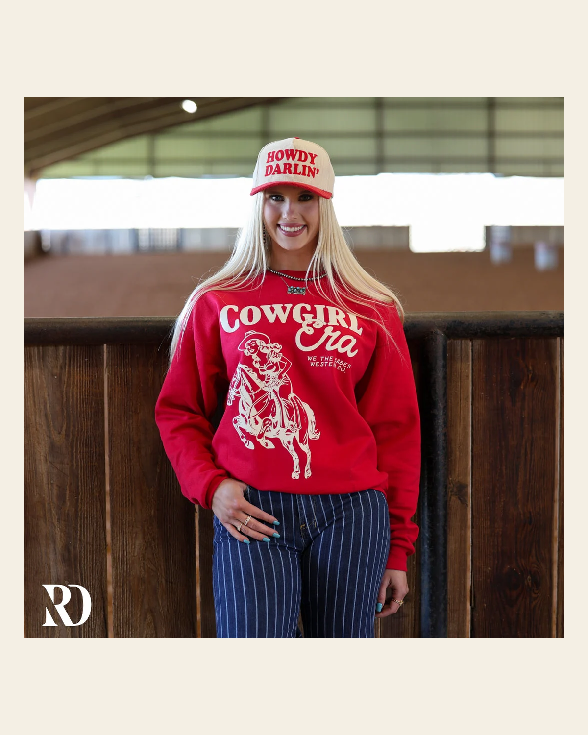 Cowgirl Era | Crewneck on a warm cream background