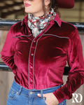 Cranberry Velvet Performance Rodeo Shirt