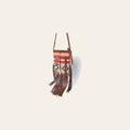 American Darling Western Leather Crossbody Bag with Fringe, Handwoven Saddle Blanket Panel, Adjustable Strap & Premium Genuine Leather