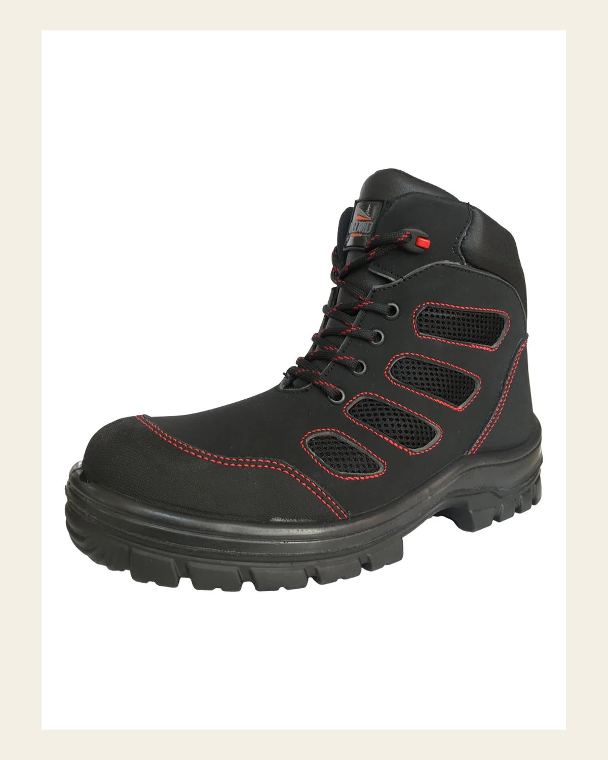 Crucero Men's Shock Absorber Safety Boot 45280 on a warm cream background