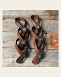 Crystal Medium Oil Rustic Tie Down Keepers on a warm cream background