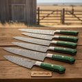 6-Piece Custom Damascus Kitchen Knife Bundle —  Professional Chef and Utility Set