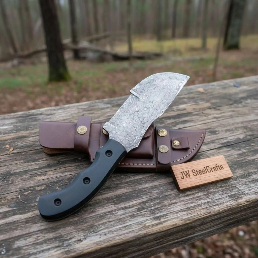 Custom Handmade - 12.Inches Beautiful Full Damascus Tracker knife