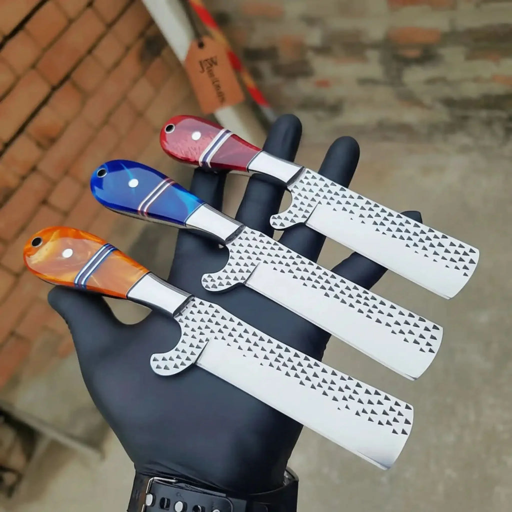 Rasp Steel Ranch Bull Cutter Knife Set with Resin Handles