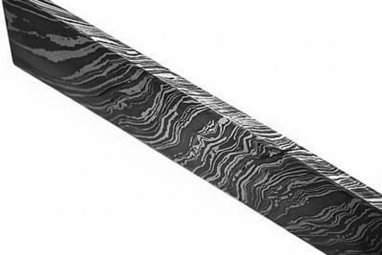 Damascus Steel Billet Bar 4mm Thick Pattern Welded Blank for Knife Making