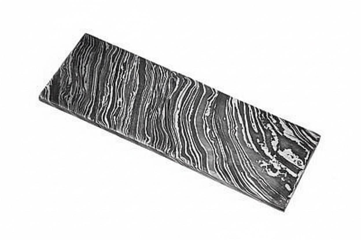Damascus Steel Billet Bar 4mm Thick Pattern Welded Blank for Knife Making