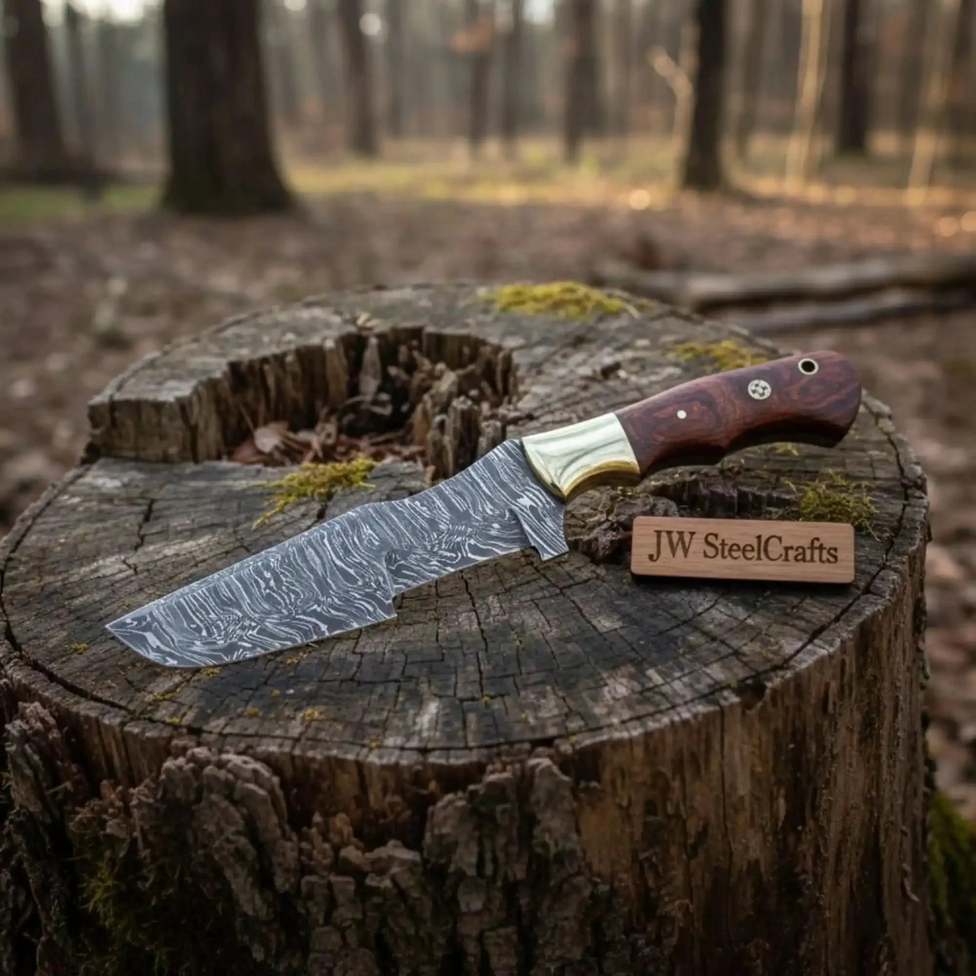 Custom Handmade Damascus Steel Tracker Knife / Hunting Knife DK-0129