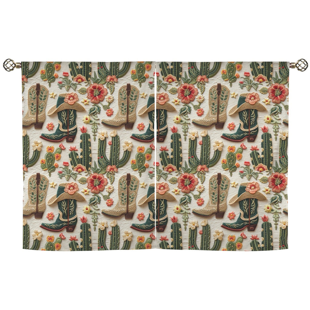 Baha Ranch Cactus and Boots Curtains 28"x40" (2-Piece) Made in America by Baha Ranch Western Wear - product image 2