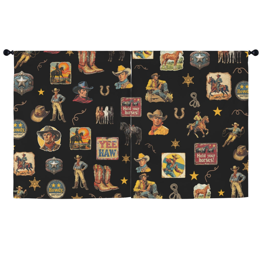 Baha Ranch Vintage Cowboy Collage Western Curtains 52" x 63" Made in America by Baha Ranch Western Wear - product image 2