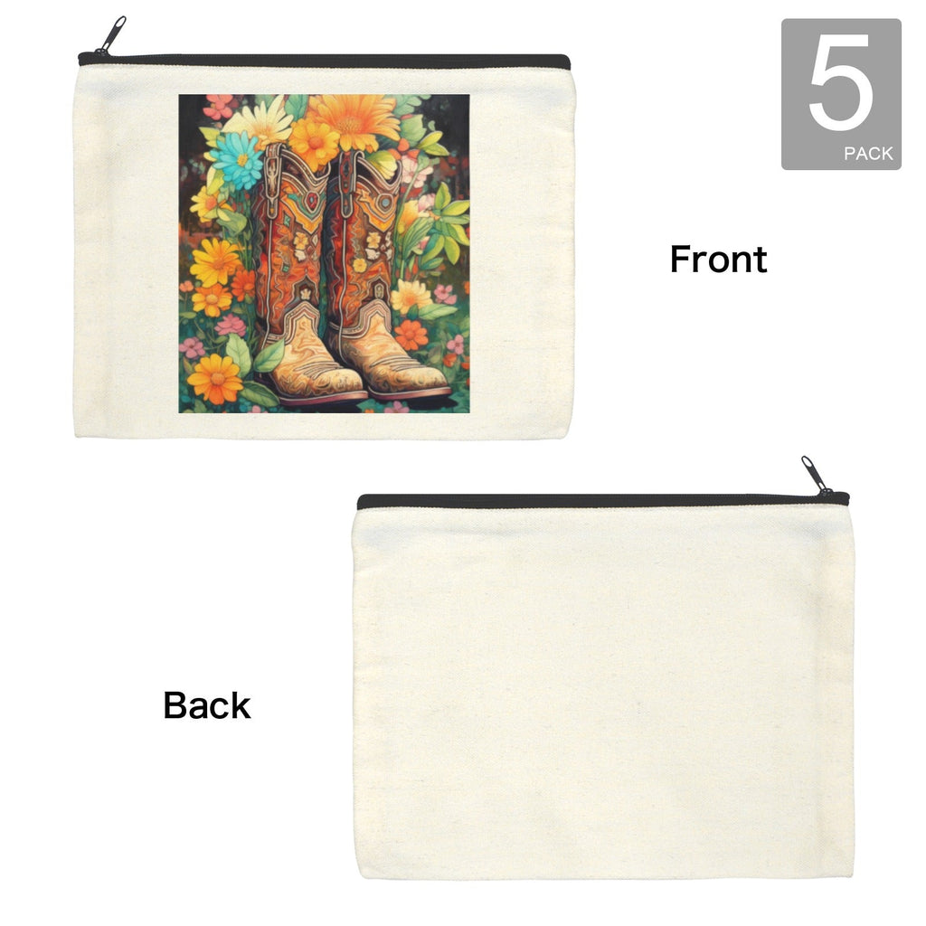 Baha Ranch Floral Cowboy Boots Cosmetic Bag Pack of 5 Made in America by Baha Ranch Western Wear - product image 4
