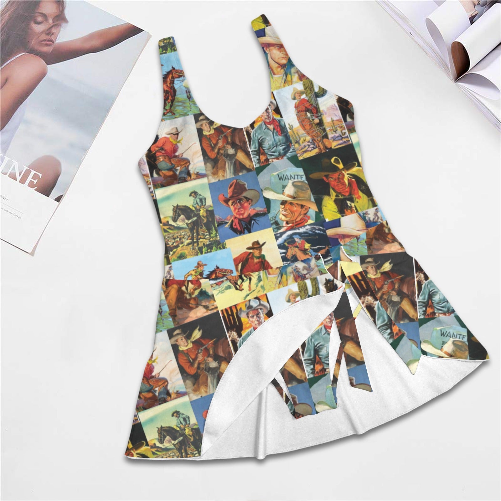Baha Ranch Vintage Cowboy Skirted Swimsuit by Baha Ranch Western Wear - product image 5