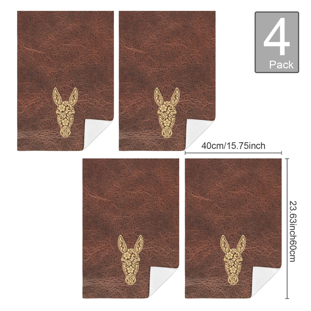 Baha Ranch Tooled Donkey Set of 4 Kitchen Dish Towels Made in America by Baha Ranch Western Wear - product image 3