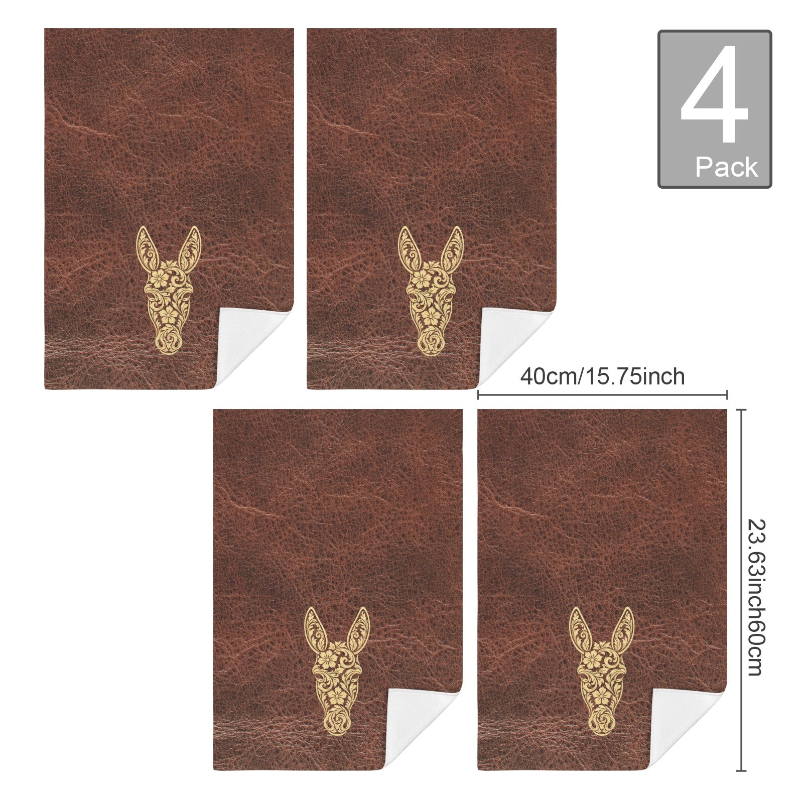Baha Ranch Tooled Donkey Set of 4 Kitchen Dish Towels Made in America by Baha Ranch Western Wear - product image 3