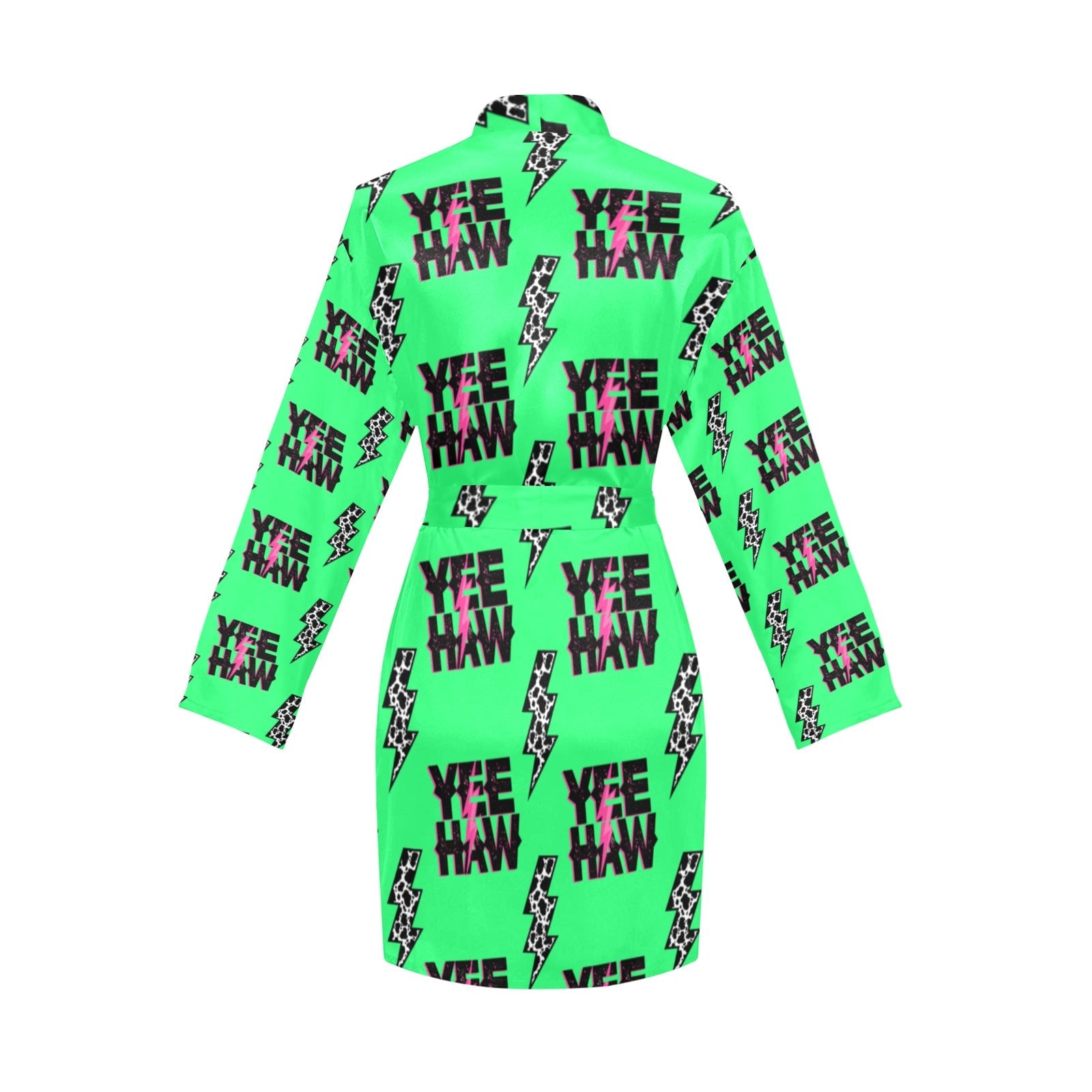 Baha Ranch Neon Yeehaw Women's Belted Satin Feel Dressing Lounge Robe by Baha Ranch Western Wear - product image 4