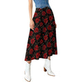 Baha Ranch Colores de Mexico Romantic Red Roses Midi Skirt by Baha Ranch Western Wear